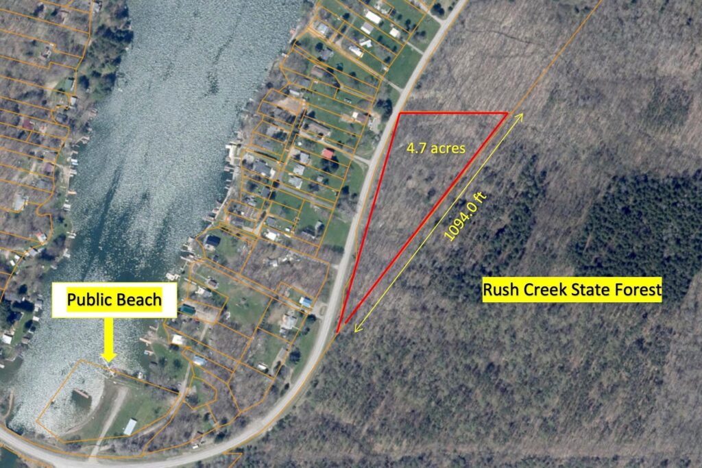 NY Landquest For Sale Prime location near Rushford lake bordering Rush